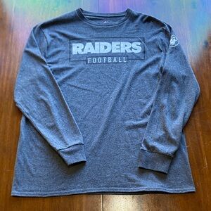 Majestic Gray Raiders Football Long Sleeve Tee Size L